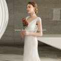 factory price bridal wedding grown Heavy Beading Cathedral Train china factory wedding dress